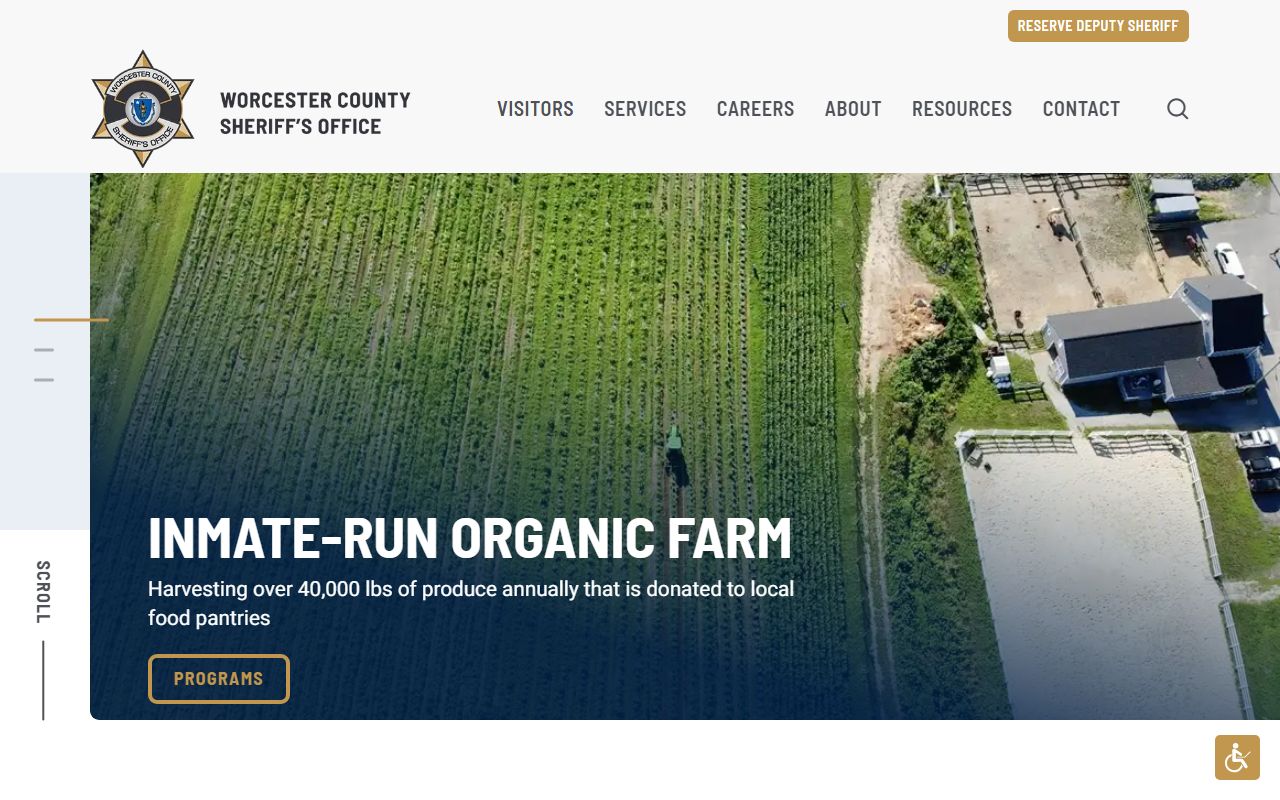 Worcester County Sheriff's Office website for warrant records in Worcester County